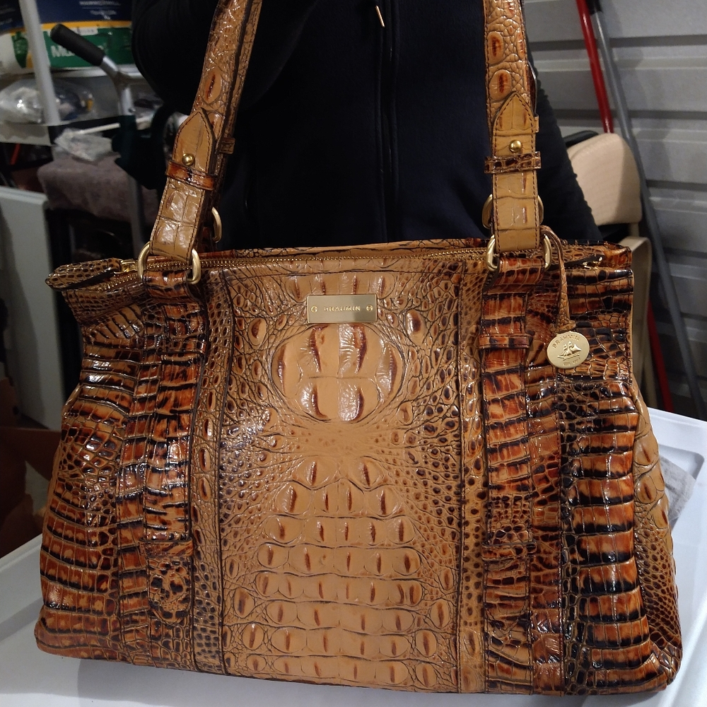 Brahmin Ombre Croc Embossed Leather Purse